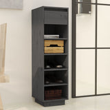 Shoe Cabinet Grey 30x34x105 cm Solid Wood Pine 813557