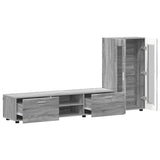 TV Cabinet Set FLORIN 3 pcs Grey Sonoma Engineered Wood 3397940
