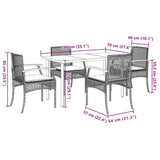 Garden Dining Set Black PE Rattan Medium Removable Covers 3213605