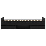 Bed Frame with Storage Black Oak 80 x 200 cm Engineered Wood 3429515