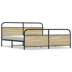 Metal Bed Frame without Mattress Sonoma Oak 193x203 cm 3318654