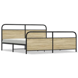 Metal Bed Frame without Mattress Sonoma Oak 193x203 cm 3318654