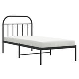Metal Bed Frame without Mattress with Headboard Black 80x200cm 353626