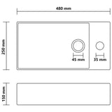 Bathroom Sink with Overflow Ceramic Light Grey 146993