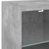 6 Piece TV Wall Units with LED Concrete Grey Engineered Wood 3216625