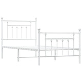 Bed Frame White Powder-coated steel Single Durable Bed Frame 353597