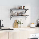 Wall Shelves 2 pcs 75x30 cm Black Stainless Steel 3214515