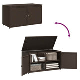 Garden Storage Cabinet Brown 110x55x60.5 cm Poly Rattan 365568