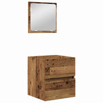 Bathroom Furniture Set 3 pcs Old wood and White Engineered wood 3393510