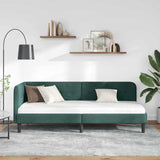 Corner Bed Frame with Headboard Dark Green 80 x 200 cm Velvet 42016588
