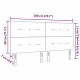 Headboard with Headboard Light Grey 200 cm Faux Leather 3337860