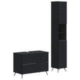 2 Piece Bathroom Cabinet Set BREDA Black Engineered Wood 3417559