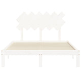 Bed Frame without Mattress White Small Double Solid Wood Pine 3193697