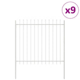 Garden Fence 9 pcs White 15.3 x 1.5 m Powder-coated Steel 3334182