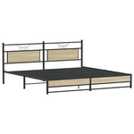 Metal Bed Frame without Mattress Sonoma Oak 200x200 cm 3325123