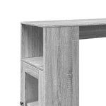 ZNTS Bar Table with Racks Grey Sonoma 101x40x103.5 cm Engineered Wood 854369