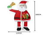 1.8M Lighted Santa Claus Holding Bell Christmas Yard Decorations, Pre-lit Pull Up Santa with 200 79483818