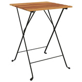 Folding Bistro Set Teak Solid Teak Wood, Powder-Coated Steel Medium 319977