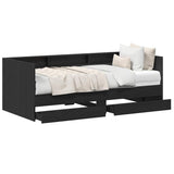 Day Bed with Drawer Grey 90 x 200 cm Engineered Wood 3345120