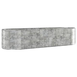 Garden Raised Bed Galvanised Steel 322x100x68 cm Silver 319072