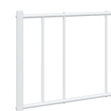 Metal Bed Frame without Mattress with Headboard White 140x190cm 352529