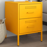 ZNTS Bedside Cabinet Mustard Yellow 36x39x50.5 cm Steel 842928