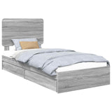 Storage Bed Grey Sonoma 100 x 200 cm Engineered Wood 3412719