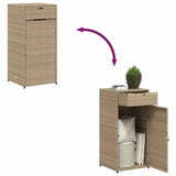 Garden Storage Cabinet Beige 55x55x111 cm Poly Rattan 365562