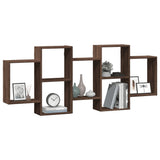Wall Shelf Brown Oak 159x18x65 cm Engineered Wood 853215