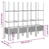 Garden Planter with Trellis White 160x40x142.5 cm PP 367964