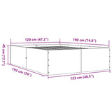 Bed Frame without Mattress Sonoma Oak 120x190 cm Small Double 3280953