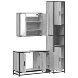 3 Piece Bathroom Furniture Set Grey Sonoma Engineered Wood 3301073