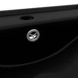 147030 Luxury Basin with Faucet Hole Matt Black 60x46 cm Ceramic