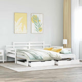 Daybed with Trundle and Drawers without Mattress White 90x200 cm 3302238