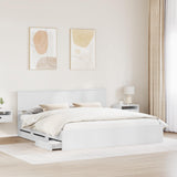 Bed Frame with Drawer White 200 x 200 cm Engineer Wood 3410672