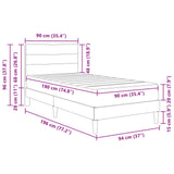 Bed Frame with Mattress Light Grey 90 x 190 cm Fabric 3415250