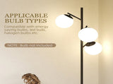 3-Light Tree Floor Lamps for Living Room, Modern Standing Lamp for Bedroom with Globe Lampshade, T3398P425131
