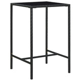 5 Piece Garden Bar Set with Cushions Poly Rattan Black 3095414