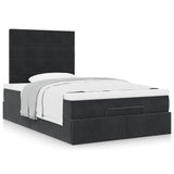 Ottoman Bed with Mattresses Black 120x200cm Velvet 3313465