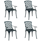 Garden Chair 4 pcs Green 61 x 60.5 x 93cm Aluminium 42002707