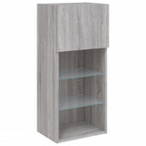 TV Cabinets with LED Lights 2 pcs Grey Sonoma 40.5x30x90 cm 837054