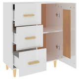 Sideboard High Gloss White 69.5x34x90 cm Engineered Wood 812228