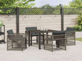 Garden Dining Set 5 pcs Grey Poly Rattan 3380777