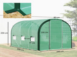 3 x 2 Polytunnel Greenhouse, with Windows and Doors - Green T3398P311644