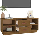 TV Cabinet Honey Brown 100x34x40 cm Solid Wood Pine 818228