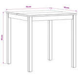 Dining Table 75 x 75 x 75.5 cm Solid Oak Wood Natural Square 42039174