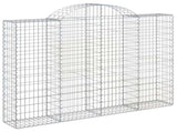 Arched Gabion Baskets 2 pcs 200x30x140/160 cm Galvanised Iron 3146152