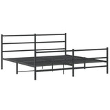 Metal Bed Frame without Mattress with Footboard Black 183x213cm 355388
