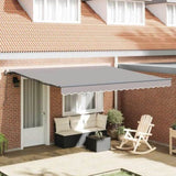 Retractable Awning Manual Light grey 400 x 300 cm Fabric 3330643