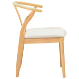 Dining Chair 2 pcs Natural and Light Solid Rubber Wood 42020413